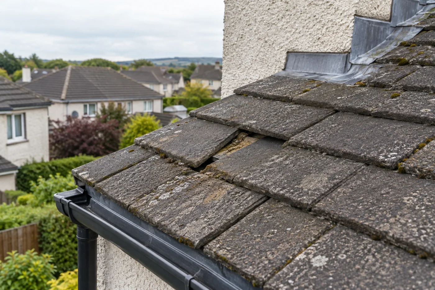 Roof covering repair detail